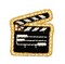 Movie Clapper Board, Director's Slate, Sounds Marker, Cinema, Embroidered, Iron-on Patch